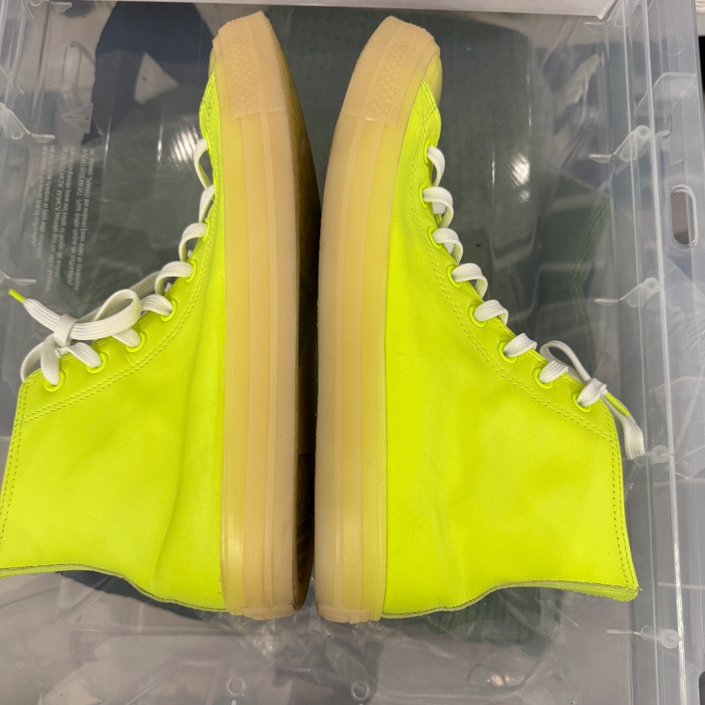 Converse Chuck Taylor All Star High Top 'Neon Yellow' | Men’s 10 Leather - Picture 12 of 13